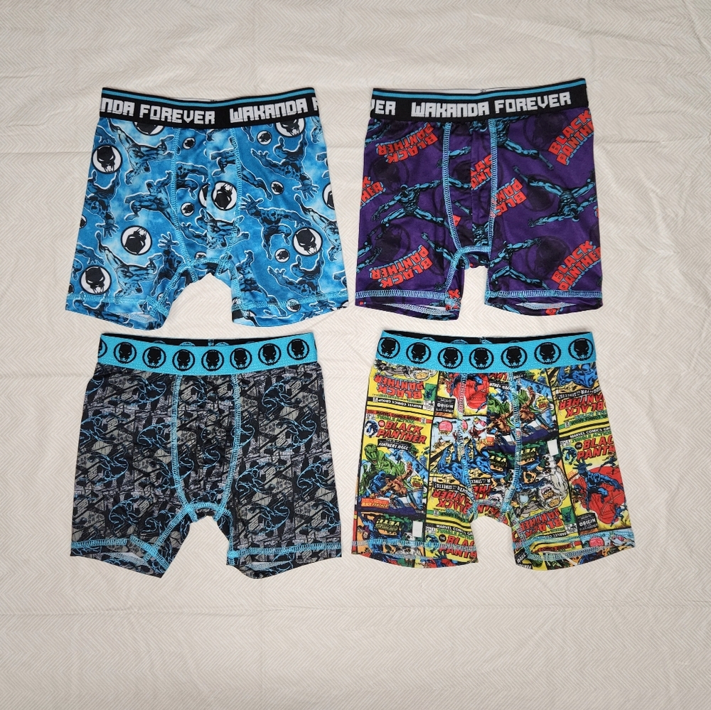 Boys BLACK PANTHER Boxer Briefs Underwear Undies Performance Wear Youth Sz. 6